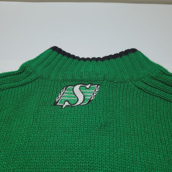 Saskatchewan Roughriders Vintage Acrylic Knit 1/4 Zip Sweater Men's Medium CFL - Picture 4 of 8